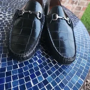 Peter Millar Men\'s Horse Bit Crocodile Leather Loafers Peter Millar | Shoes | Peter Millar Mens 2m Horsebit Black  main image 2